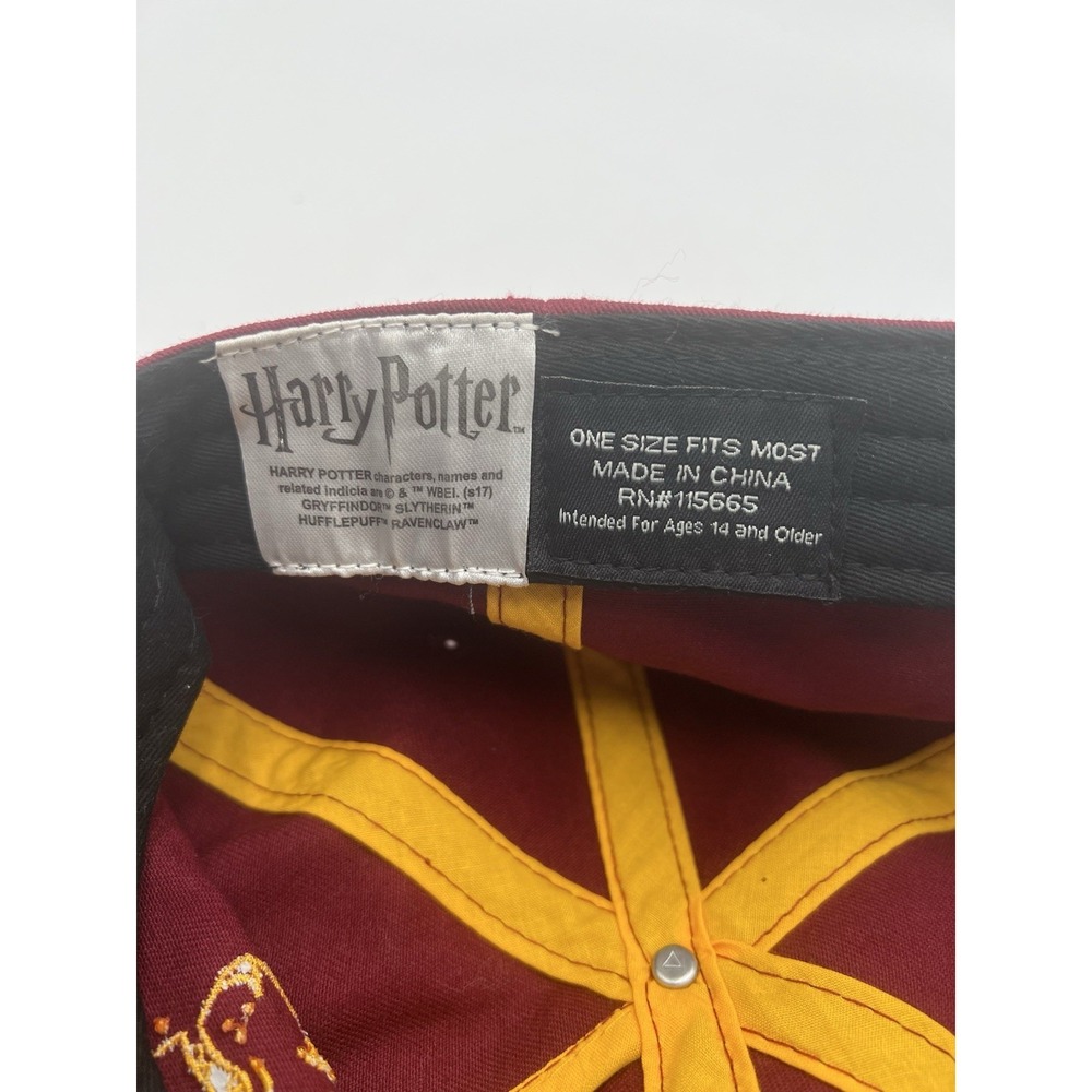 Bioworld Harry Potter Gryffindor 5 Panel Cap Burgundy Lion Strapback Hat OSFM - Picture 6 of 6